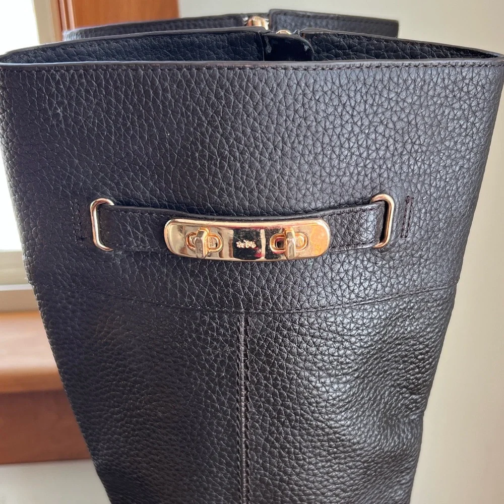 Coach Sullivan Riding Safari Chestnut Pebbled Leather Boots Brown Size 9.5 - Picture 4 of 12